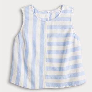 LC Lauren Conrad Blue Striped Linen Blend Tank Top | women’s size S